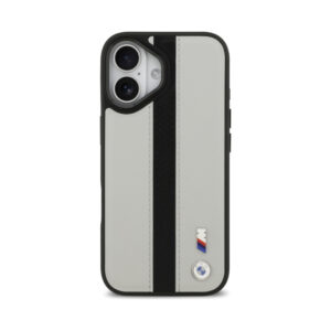 Coque iPhone 17 BMW M Perforated Stripe Logo MagSafe grise — visuel 3