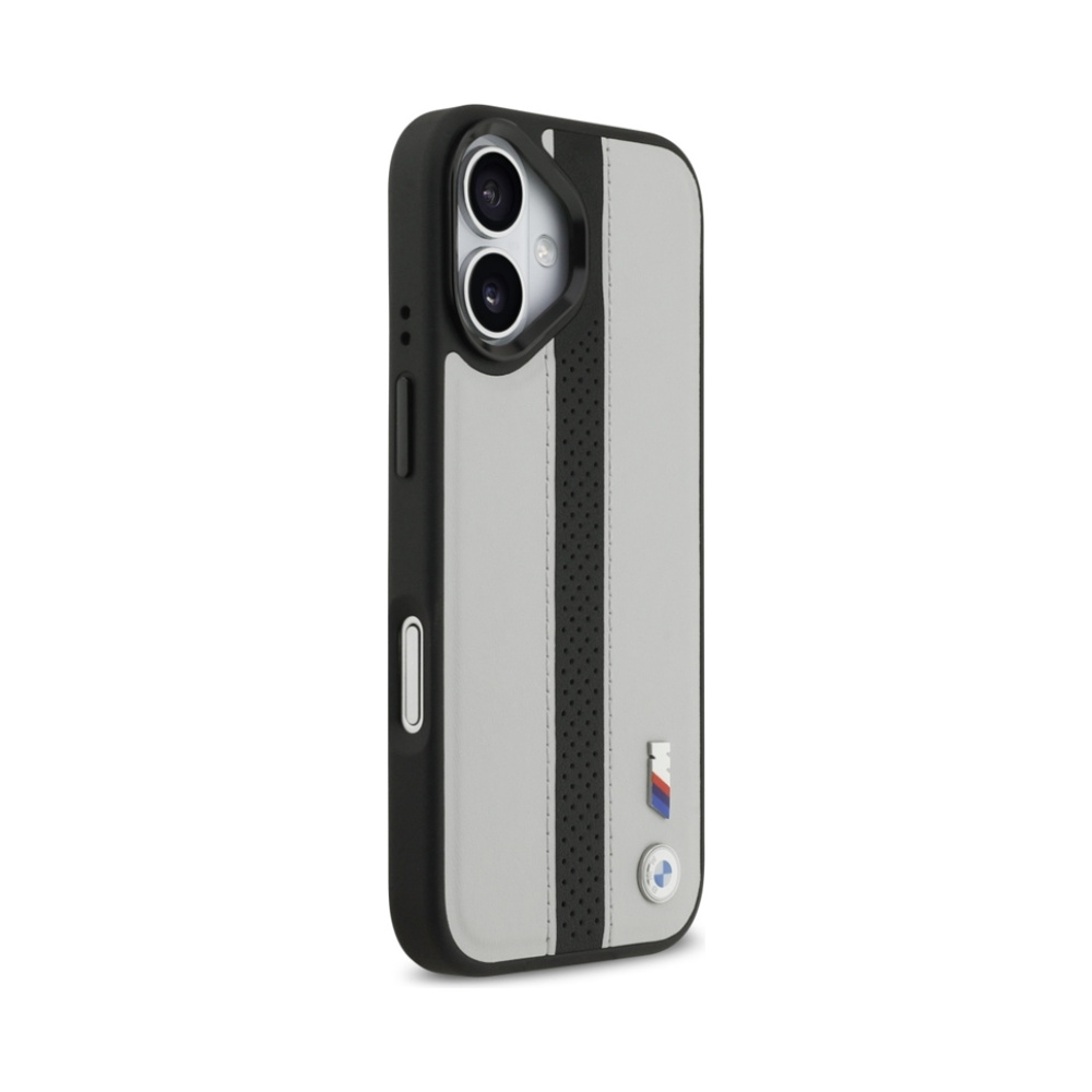 Coque iPhone 17 BMW M Perforated Stripe Logo MagSafe grise — visuel 4