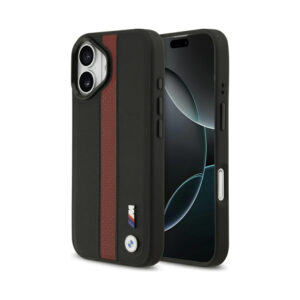 Coque iPhone 17 BMW M Perforated Stripe Logo MagSafe rouge