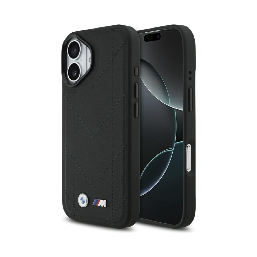 Coque iPhone 17 BMW M Quilted Logo MagSafe noire