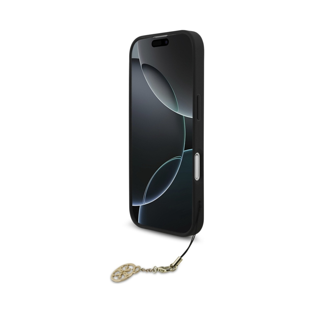 Coque iPhone 17 Guess 4G Charms Collection MagSafe noire — visuel 4