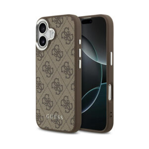 Coque iPhone 17 Guess 4G Classic Logo MagSafe brune
