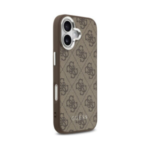 Coque iPhone 17 Guess 4G Classic Logo MagSafe brune — visuel 4