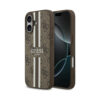Coque iPhone 17 Guess 4G Printed Stripes MagSafe brune