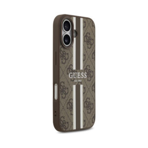 Coque iPhone 17 Guess 4G Printed Stripes MagSafe brune — visuel 4