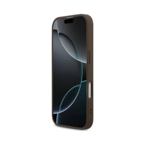 Coque iPhone 17 Guess 4G Printed Stripes MagSafe brune — visuel 5