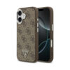 Coque iPhone 17 Guess 4G Triangle Logo MagSafe brune