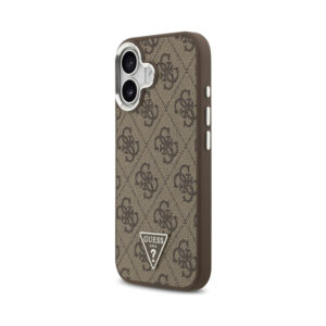 Coque iPhone 17 Guess 4G Triangle Logo MagSafe brune — visuel 2