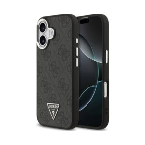 Coque iPhone 17 Guess 4G Triangle Logo MagSafe noire