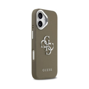 Coque iPhone 17 Guess Grained Big 4G Classic Logo brune — visuel 4