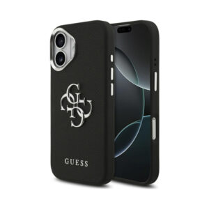 Coque iPhone 17 Guess Grained Big 4G Classic Logo noire