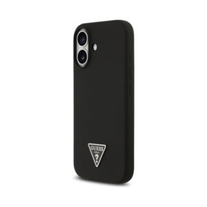 Coque iPhone 17 Guess Silicone Triangle Logo MagSafe noire — visuel 2