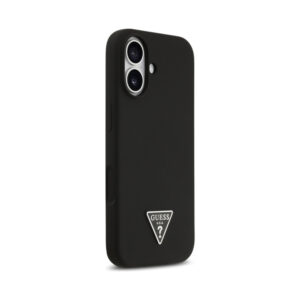 Coque iPhone 17 Guess Silicone Triangle Logo MagSafe noire — visuel 4