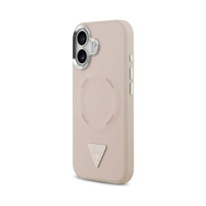 Coque iPhone 17 Guess Triangle Logo MagSafe rose — visuel 2