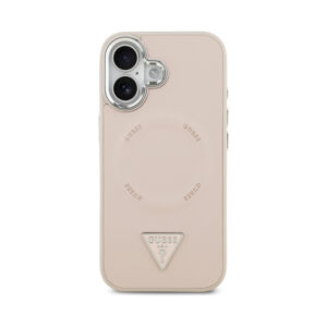 Coque iPhone 17 Guess Triangle Logo MagSafe rose — visuel 3
