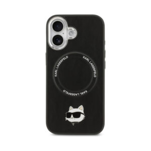 Coque iPhone 17 Karl Lagerfeld Choupette Pin MagSafe noire — visuel 3
