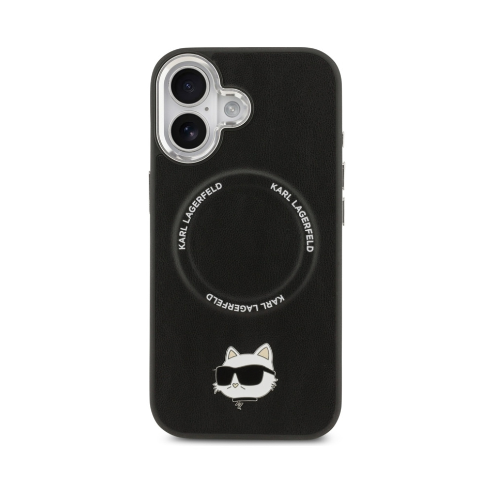 Coque iPhone 17 Karl Lagerfeld Choupette Pin MagSafe noire — visuel 3