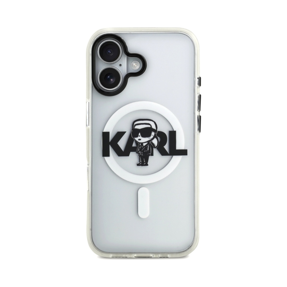 Coque iPhone 17 Karl Lagerfeld IML Karl Sketch Logo MagSafe transparente — visuel 3