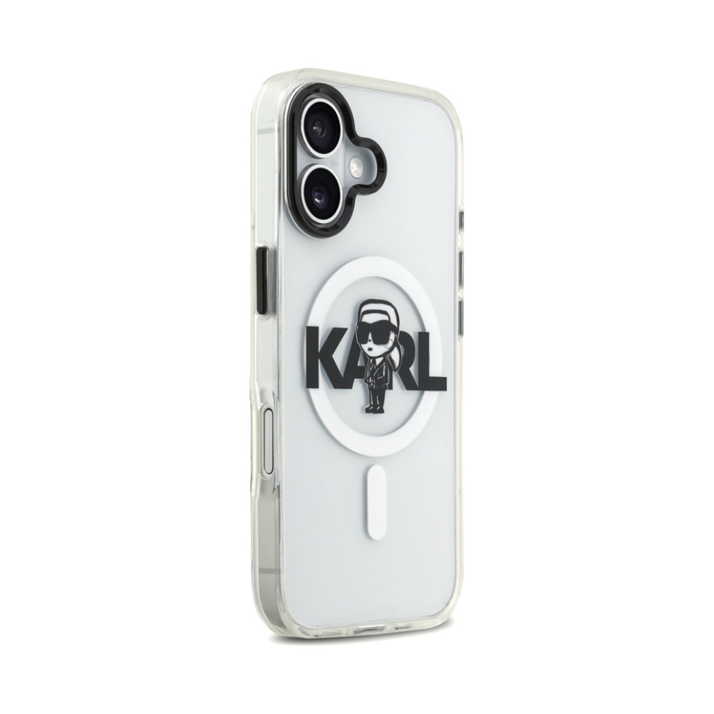 Coque iPhone 17 Karl Lagerfeld IML Karl Sketch Logo MagSafe transparente — visuel 4