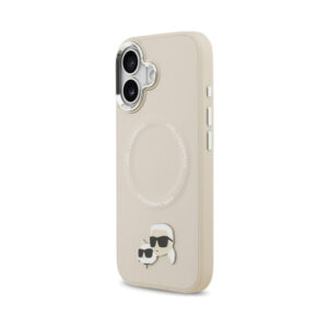Coque iPhone 17 Karl Lagerfeld Karl & Choupette Pins MagSafe beige — visuel 2