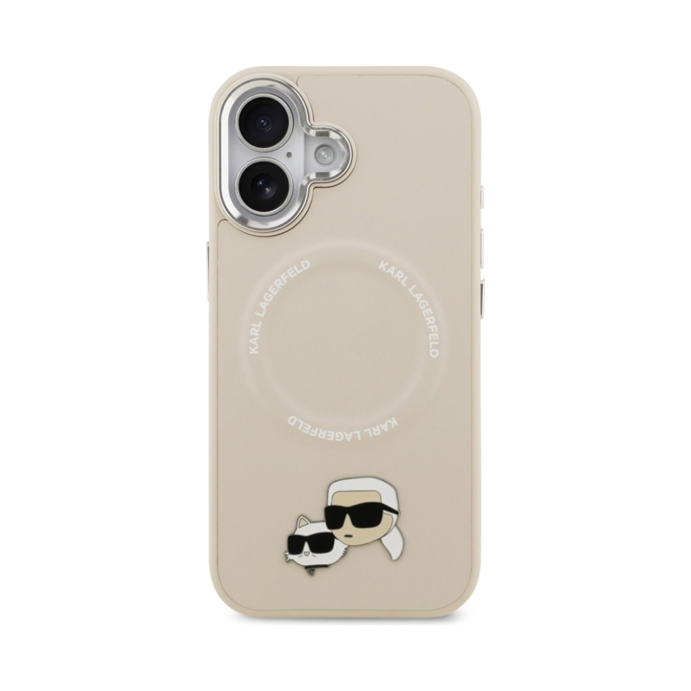 Coque iPhone 17 Karl Lagerfeld Karl & Choupette Pins MagSafe beige — visuel 3