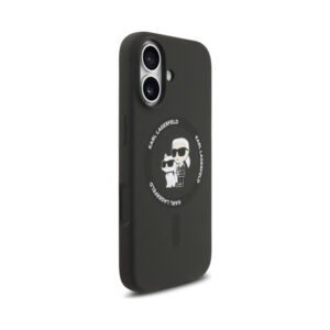 Coque iPhone 17 Karl Lagerfeld Silicone Karl & Choupette Ring MagSafe noire — visuel 4