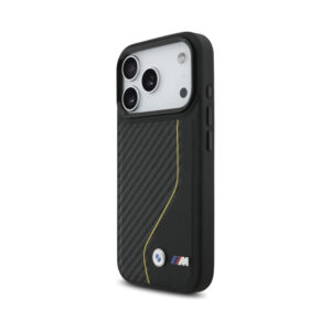Coque iPhone 17 Pro BMW M Carbon Line & Logo MagSafe jaune — visuel 2