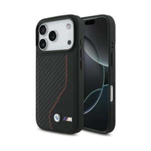Coque iPhone 17 Pro BMW M Carbon Line & Logo MagSafe rouge