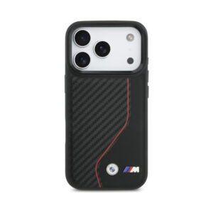 Coque iPhone 17 Pro BMW M Carbon Line & Logo MagSafe rouge — visuel 3