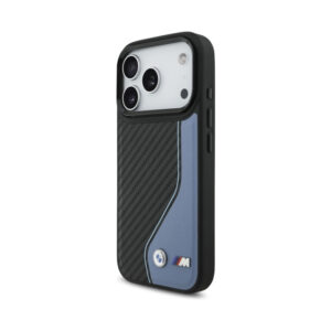 Coque iPhone 17 Pro BMW M Carbon Logo MagSafe bleue — visuel 2
