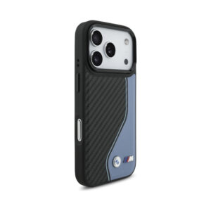 Coque iPhone 17 Pro BMW M Carbon Logo MagSafe bleue — visuel 4