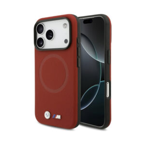 Coque iPhone 17 Pro BMW M FW Metal Logo MagSafe rouge