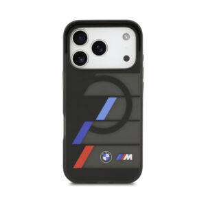 Coque iPhone 17 Pro BMW M IML Metal Buttons Tricolor Lines MagSafe noire — visuel 3