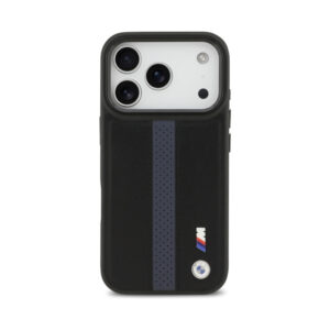 Coque iPhone 17 Pro BMW M Perforated Stripe Logo MagSafe bleue — visuel 3