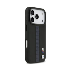 Coque iPhone 17 Pro BMW M Perforated Stripe Logo MagSafe bleue — visuel 4