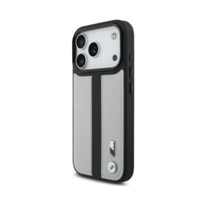 Coque iPhone 17 Pro BMW M Perforated Stripe Logo MagSafe grise — visuel 2