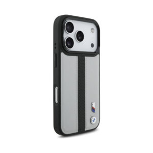 Coque iPhone 17 Pro BMW M Perforated Stripe Logo MagSafe grise — visuel 4
