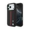Coque iPhone 17 Pro BMW M Perforated Stripe Logo MagSafe rouge