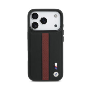 Coque iPhone 17 Pro BMW M Perforated Stripe Logo MagSafe rouge — visuel 3