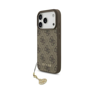 Coque iPhone 17 Pro Guess 4G Charms Collection MagSafe brune