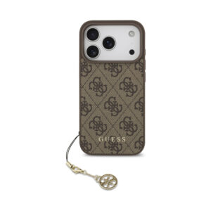Coque iPhone 17 Pro Guess 4G Charms Collection MagSafe brune — visuel 2
