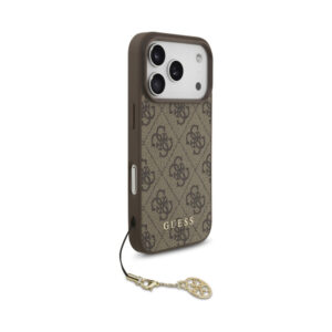 Coque iPhone 17 Pro Guess 4G Charms Collection MagSafe brune — visuel 3