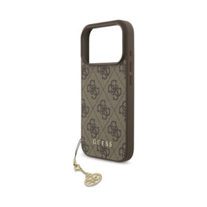 Coque iPhone 17 Pro Guess 4G Charms Collection MagSafe brune — visuel 5