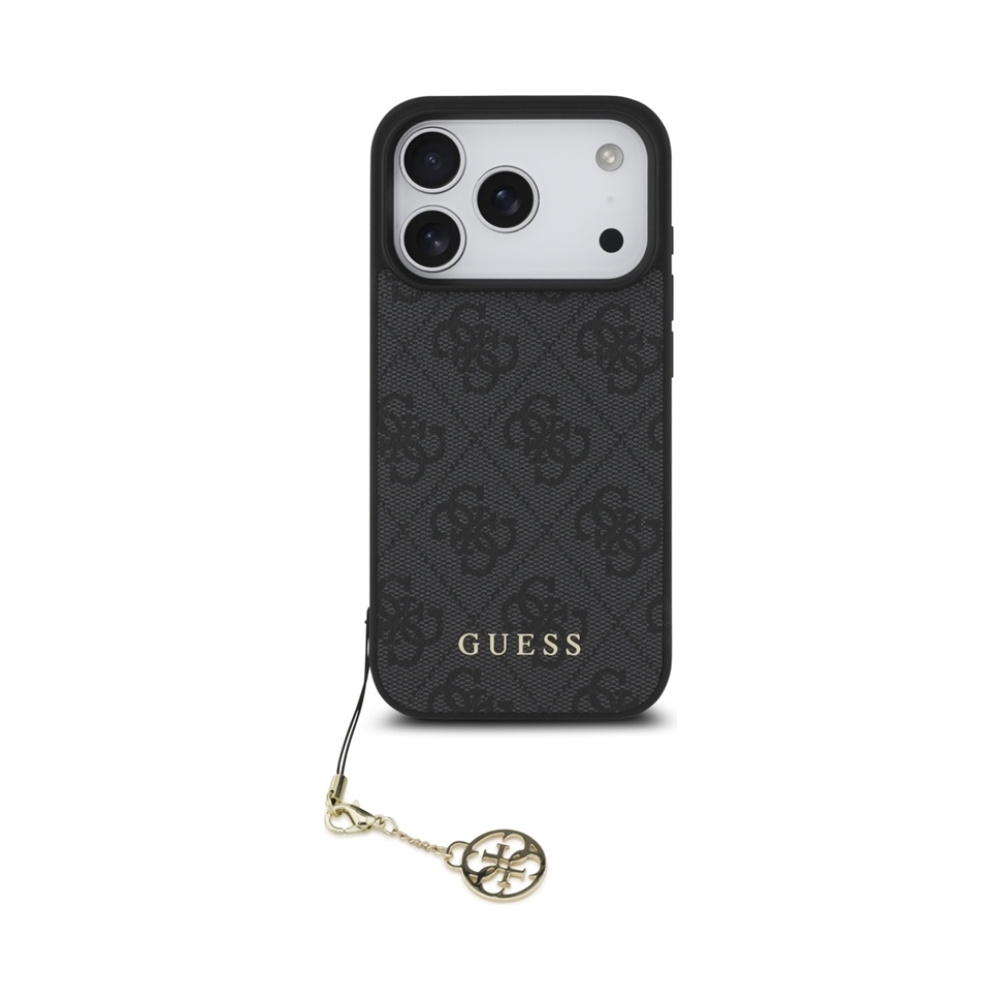 Coque iPhone 17 Pro Guess 4G Charms Collection MagSafe noire — visuel 2