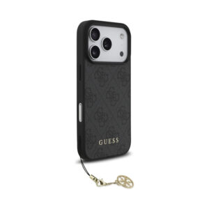 Coque iPhone 17 Pro Guess 4G Charms Collection MagSafe noire — visuel 3