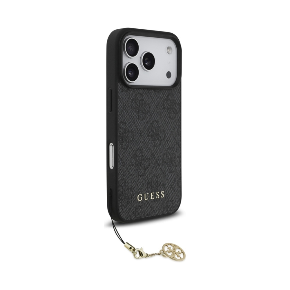 Coque iPhone 17 Pro Guess 4G Charms Collection MagSafe noire — visuel 3