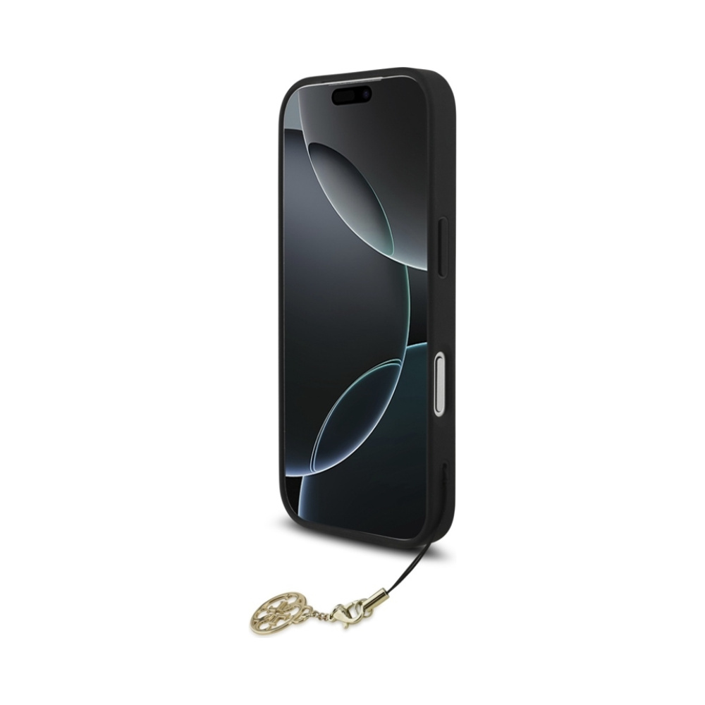 Coque iPhone 17 Pro Guess 4G Charms Collection MagSafe noire — visuel 4