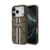 Coque iPhone 17 Pro Guess 4G Printed Stripes MagSafe brune