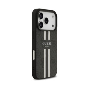 Coque iPhone 17 Pro Guess 4G Printed Stripes MagSafe noire — visuel 4