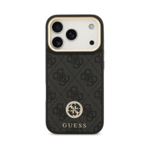 Coque iPhone 17 Pro Guess 4G Strass Logo MagSafe noire — visuel 3